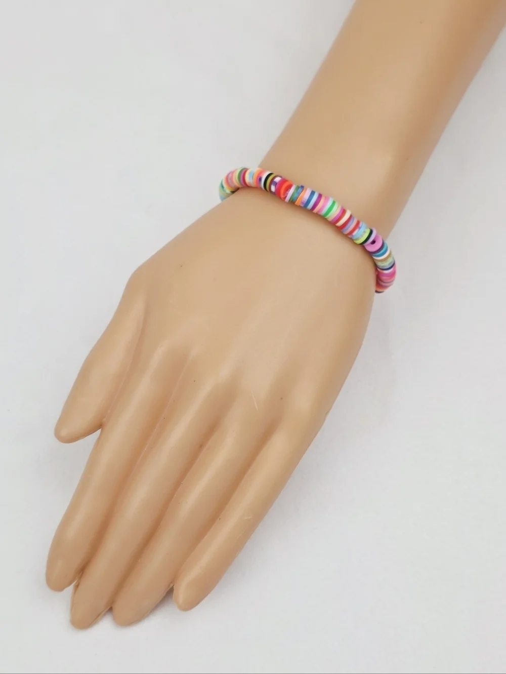 Handmade Clay Bead Multi Color  Bracelet